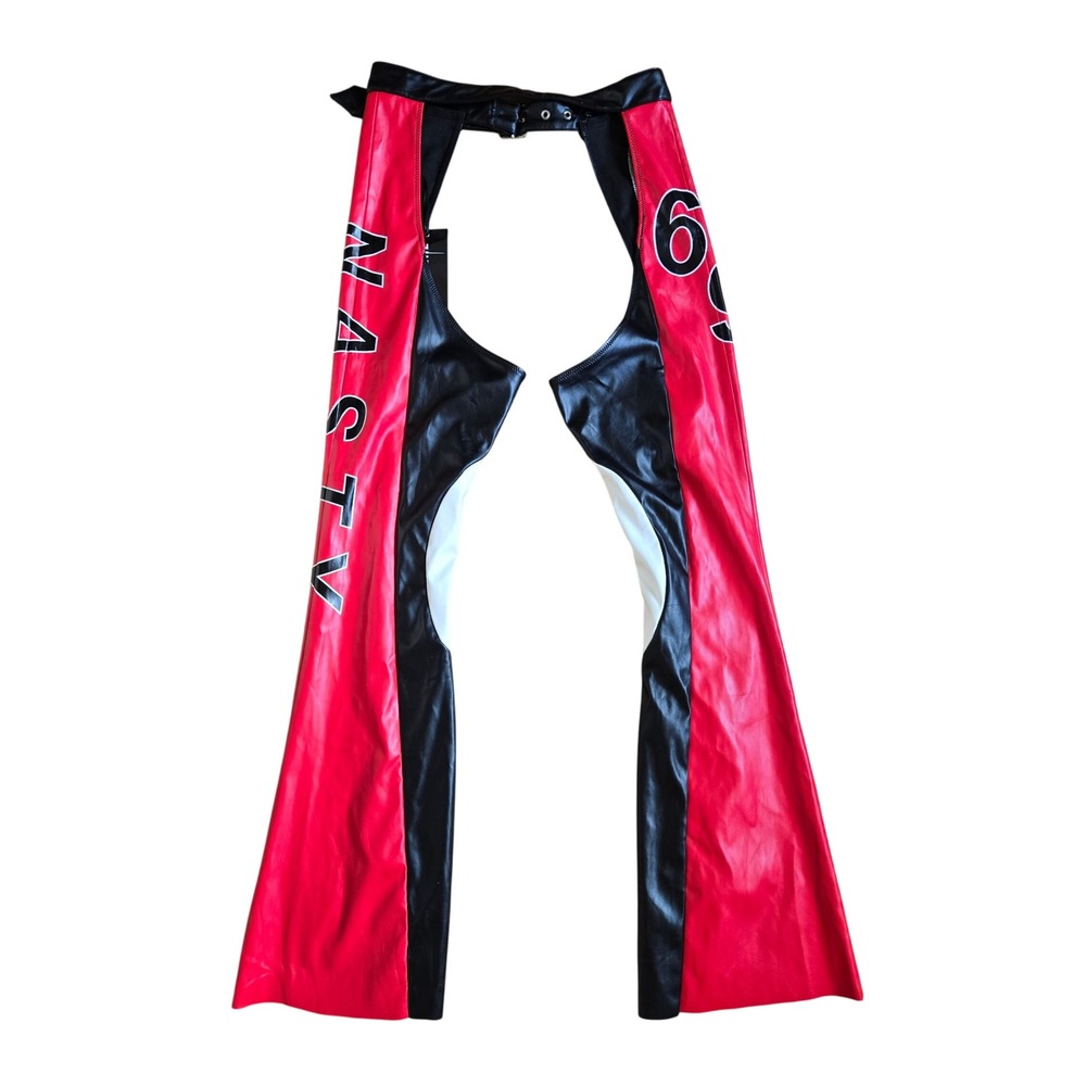 Dolls Kill Trickz N Treatz Nasty Faux Leather Chaps Pants XS Editorial Halloween - Picture 4 of 9